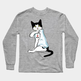 Cat Tattoo I Love Mom Long Sleeve T-Shirt